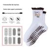 Women's Non-Slip Wear-Resistant Yoga Socks, Mid-Calf Embroidered Five-Toe Sport Socks for Dance and Indoor Fitness