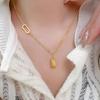 Fashion Versatile Light Luxury Temperament Get Rich Small Square Brick Necklace