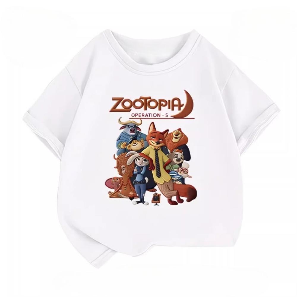 Детская футболка Potdemiel Zootopia, Новый летний стиль, Удобная и дышащая детская футболка для мальчиков и девочек 110