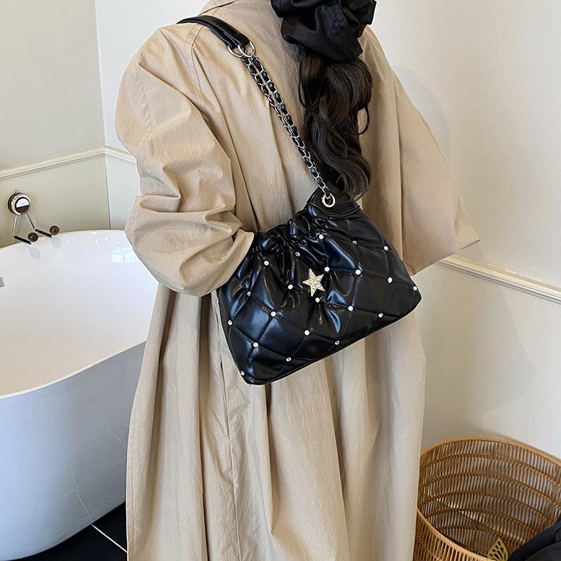 Rhombus Chain Bag Women's New Trendy Autumn Fashion Armpit Bag Versatile Messenger Bag Bag