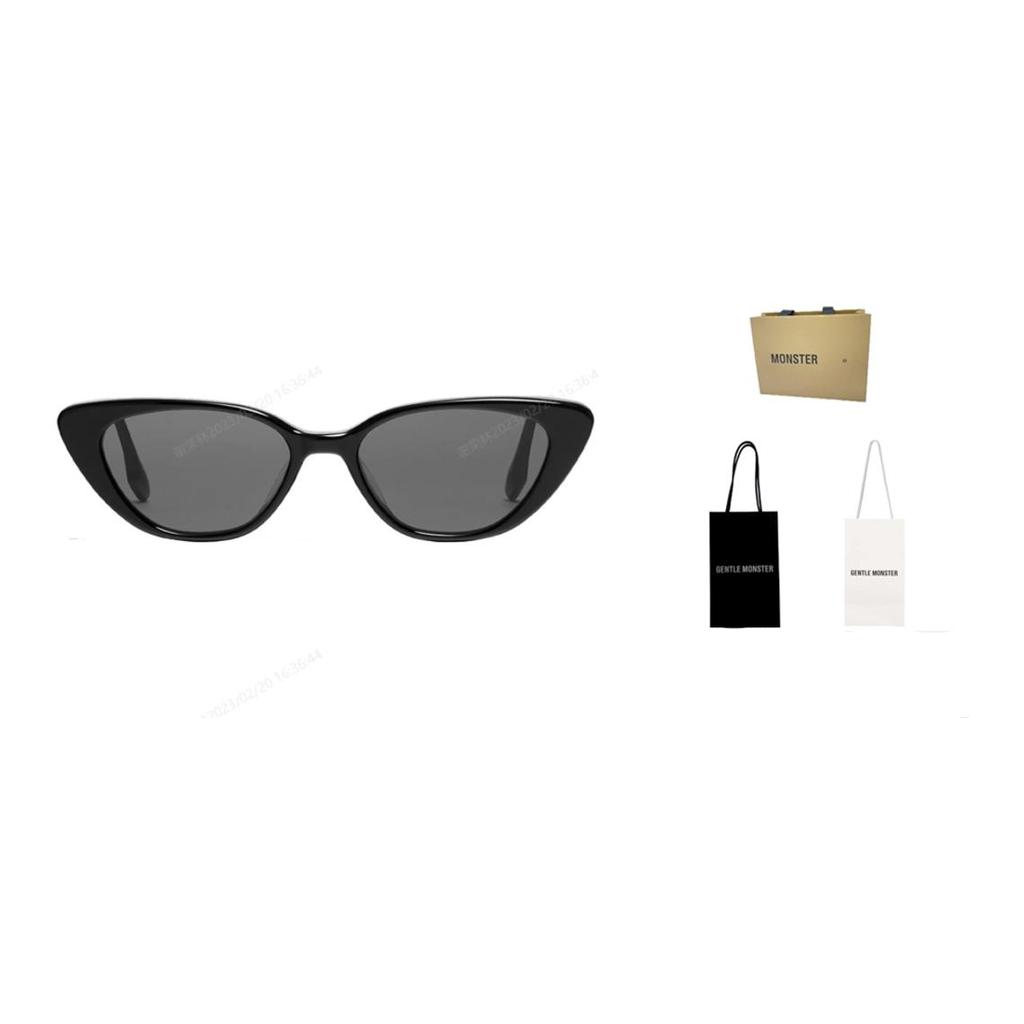 Gentle Monster Side Logo Cat Eye Sunglasses Unisex Sunglasses Black CRELLA-01
