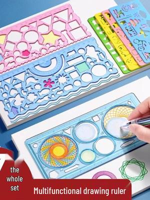 Primary School Student Multifunctional Ruler & Kaleidoscope Drawing Set