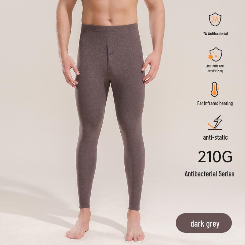 7A Antibacterial Thin Infrared Heating Trousers - Unisex High Waist Warm Threaded Pants for Spring and Autumn
