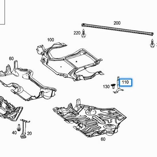 2045242540 2045242440 Benz C-Class W204 Undercarriage Shield Bracket