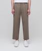 Lightweight Wide Drawstring Banded Crop Slacks [Dusty Beige]