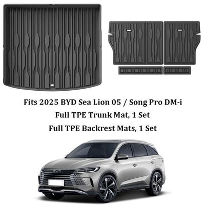 Full Set TPE Trunk Mats Backrest Protector For 2025 BYD Sea Lion 05 / Song Pro DM-i Waterproof Anti-Scratch Wear Resistant Parts