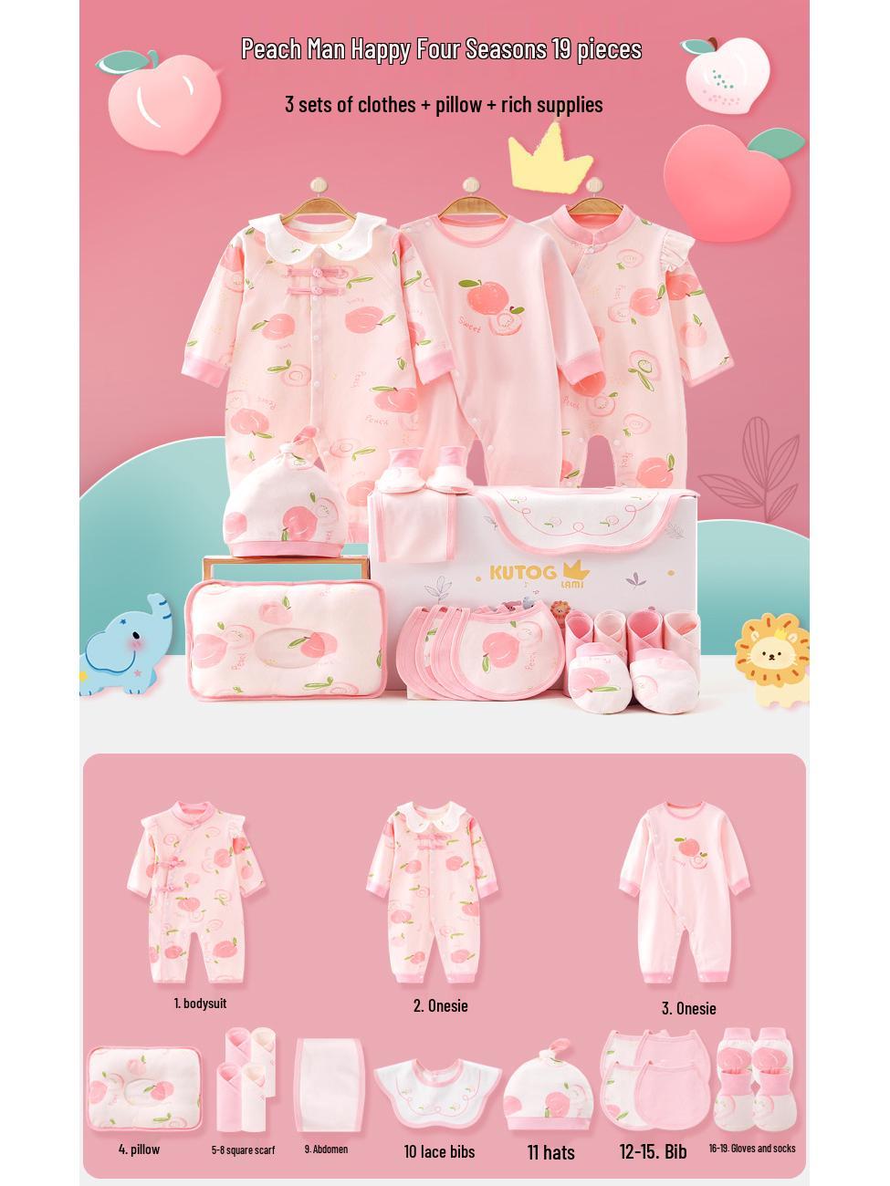 

Комплект песочников из чистого хлопка для новорожденных – Подарочная коробка для малыша на осень/зиму, Идеально подходит для первенца и празднования важных моментов 59cm