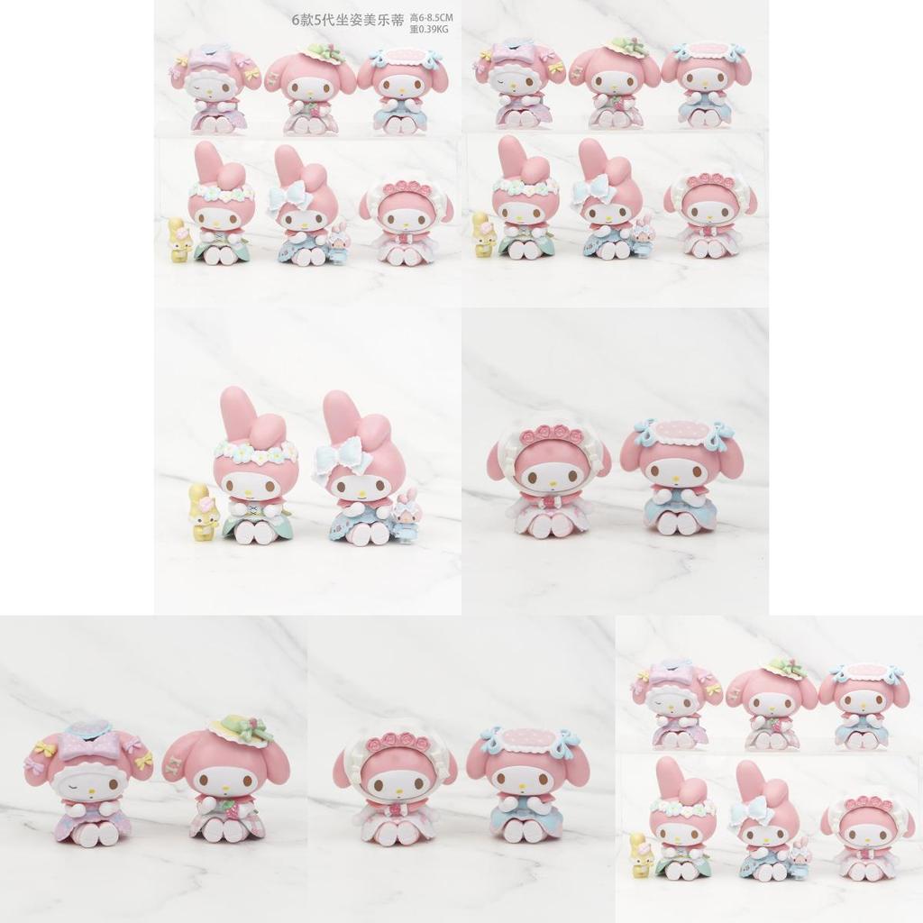 Cute My Melody Pvc Figurine Adorable Collectible Blind Box Cake Car Ornament