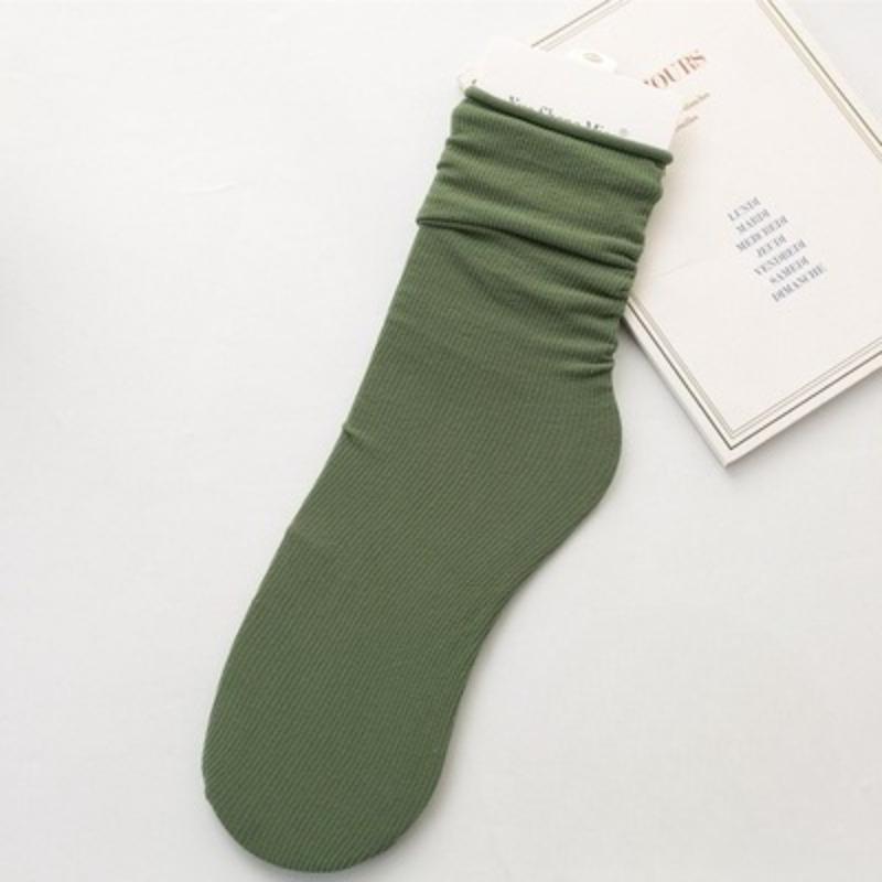 Female Spring and Summer Thin Pure Color Cool Breathable Comfortable Tube Stack Socks