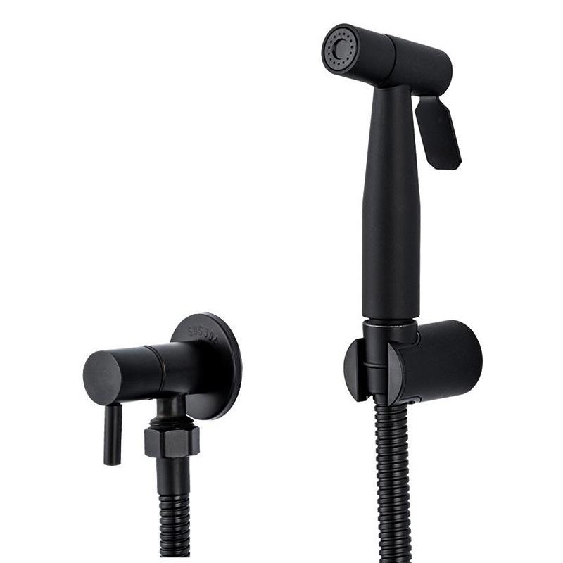 304 Stainless Steel Black Portable Bidet Sprayer Bidet Faucet Set Bathroom Bidet Spraye Set Hand Sprayer Shower Head Self Cleani
