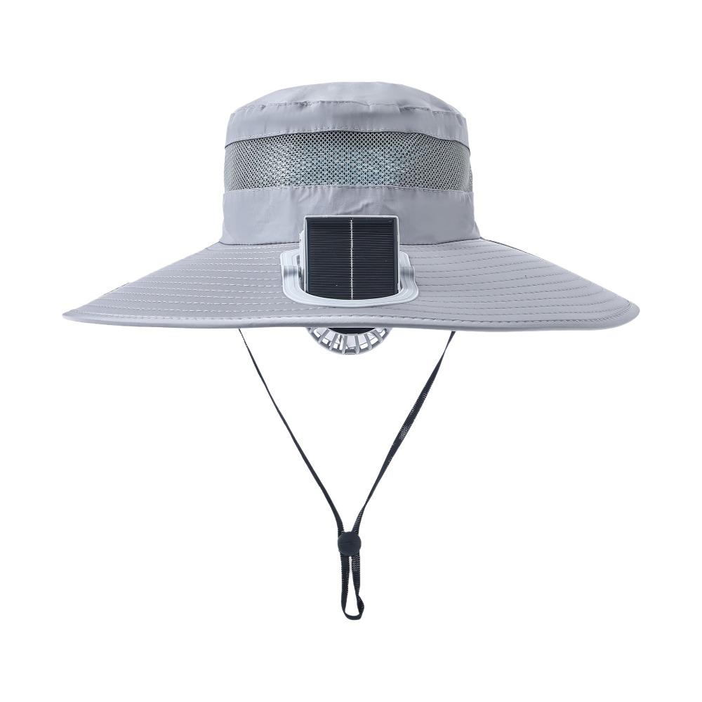 New Wide Brim Solar Fan Hat Upf50+ Breathable Sunshade Cap Summer 3-Speed Bucket Hat Beach
