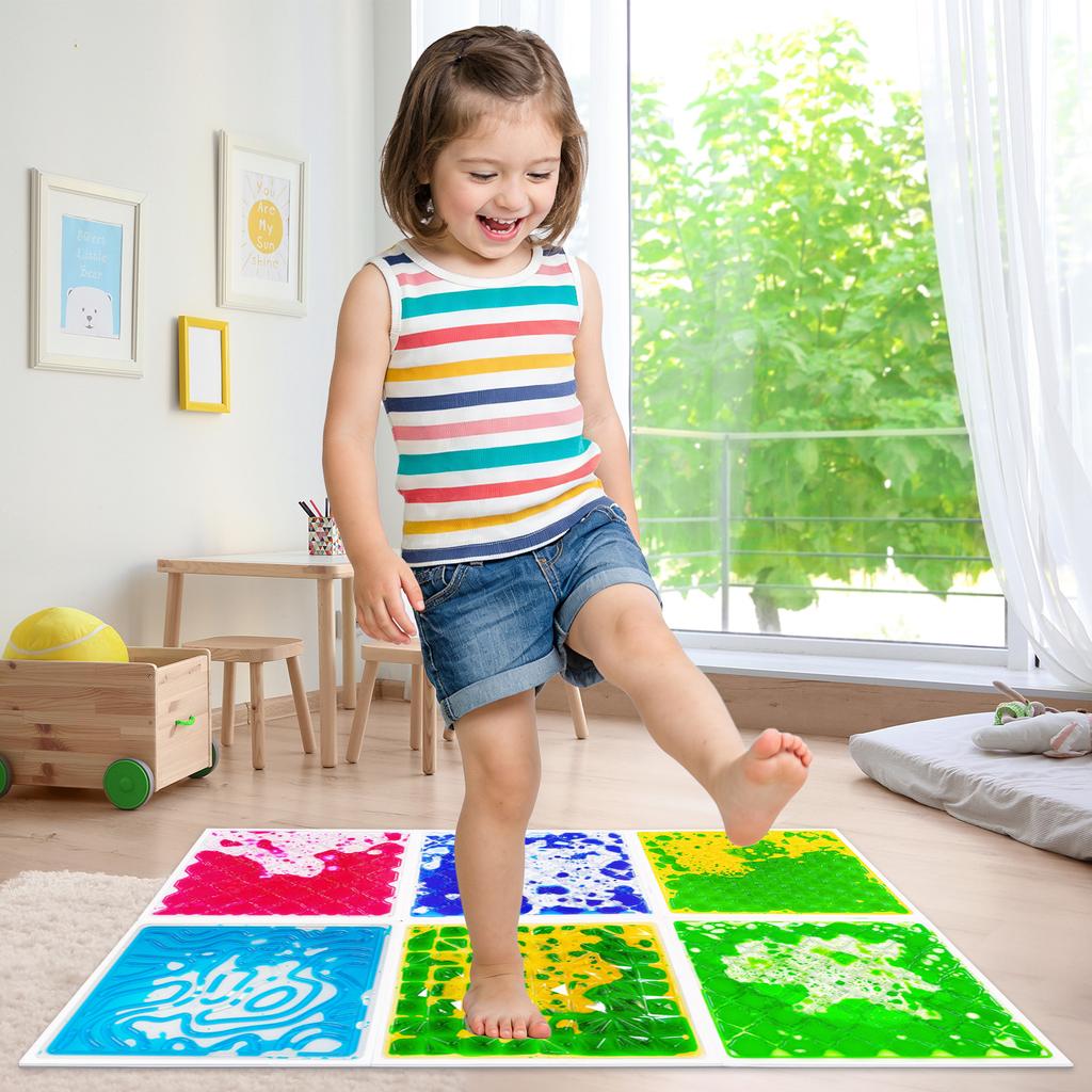 | Dynamic Flow Texture Sensory Liquid Floor Tiles Real Visual Change Tiles Classroom Fun Sensory Flooring