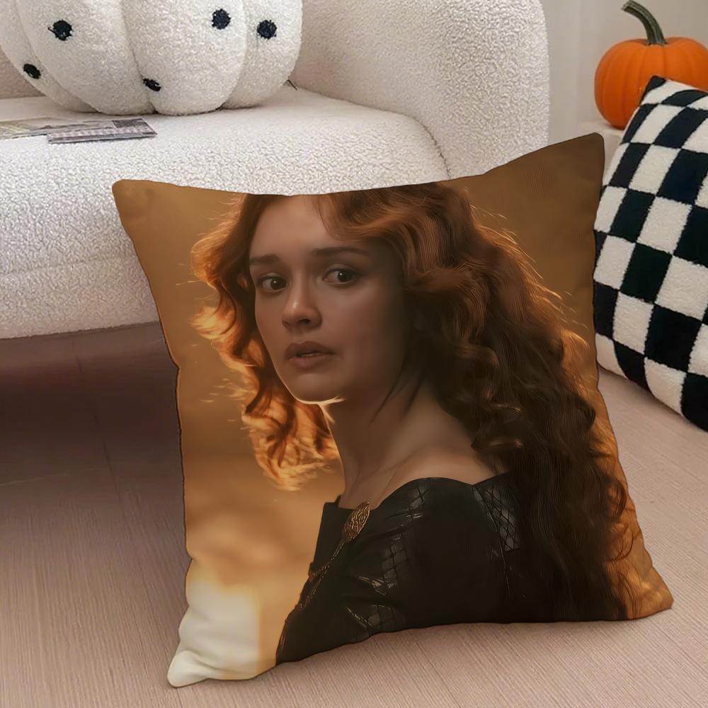 A-Alicent Hightower Cushion Cover Throw Pillow Cover Hidden Button Durable Polyester Chair Cushion