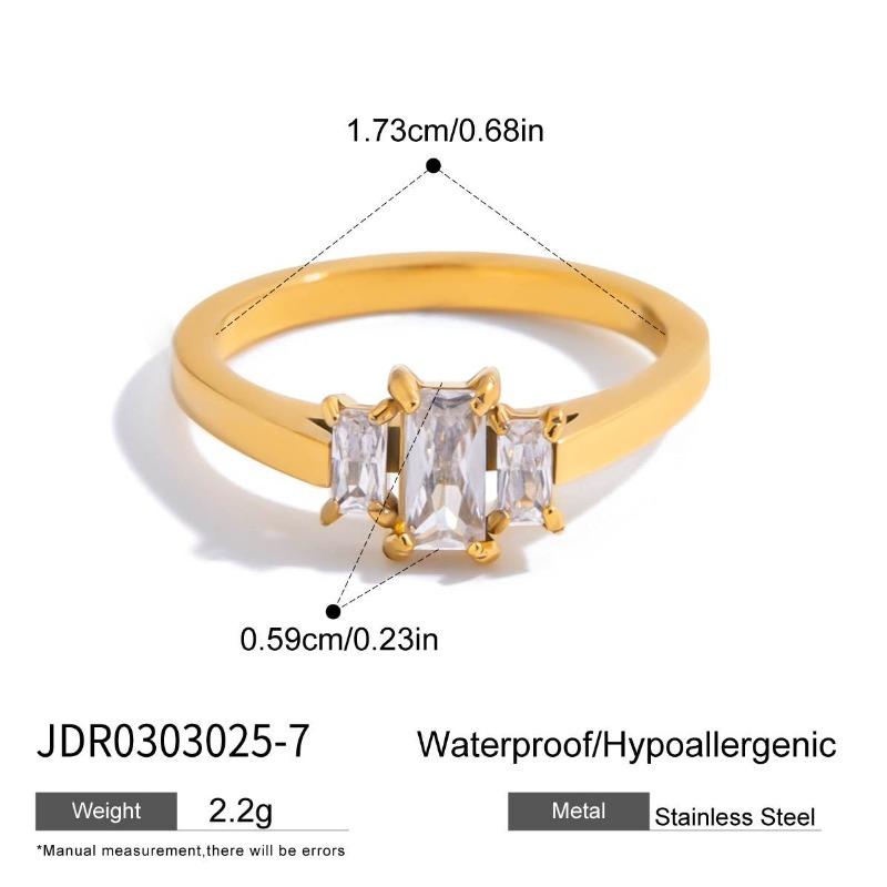 Titanium Steel Zirconium Ring - Luxurious and High-end Jewelry Finger Ring Made of Stainless Steel