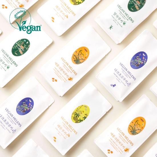 Печенье Helen s Cookie Веганское Печенье Zero Waste 70 г Набор для дегустации из 4 штук, Корейские закуски Zero waste cookie set of 4