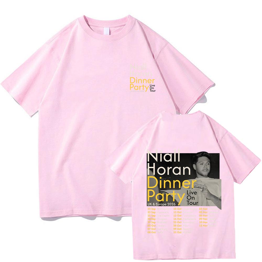 Niall Horan Dinner Party UK & Europe 2026 Live on Tour T Shirts Men Women Harajuku Hip Hop Street T-shirt Cotton Y2K Tees Band T-shirt summer Tops