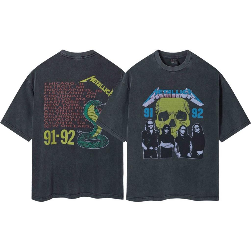 ZYLLO  Vintage Wash Heavy Cotton High Quality Short Sleeve T-shirt Fashion Casual for Men and Women