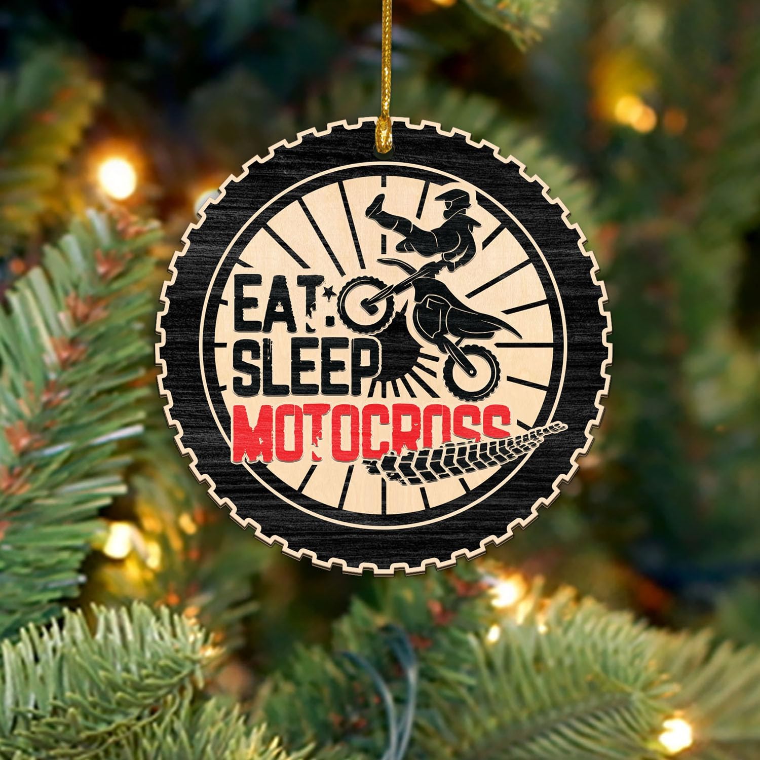 Bicycle Ornament, Cycling for Cyclist Biker, Cycle Ornaments Bike Cycling Hanging Ornament Wooden, Road Bike Rider Mountain Biking Gifts Outdoor Eat Sleep Motocross Frees