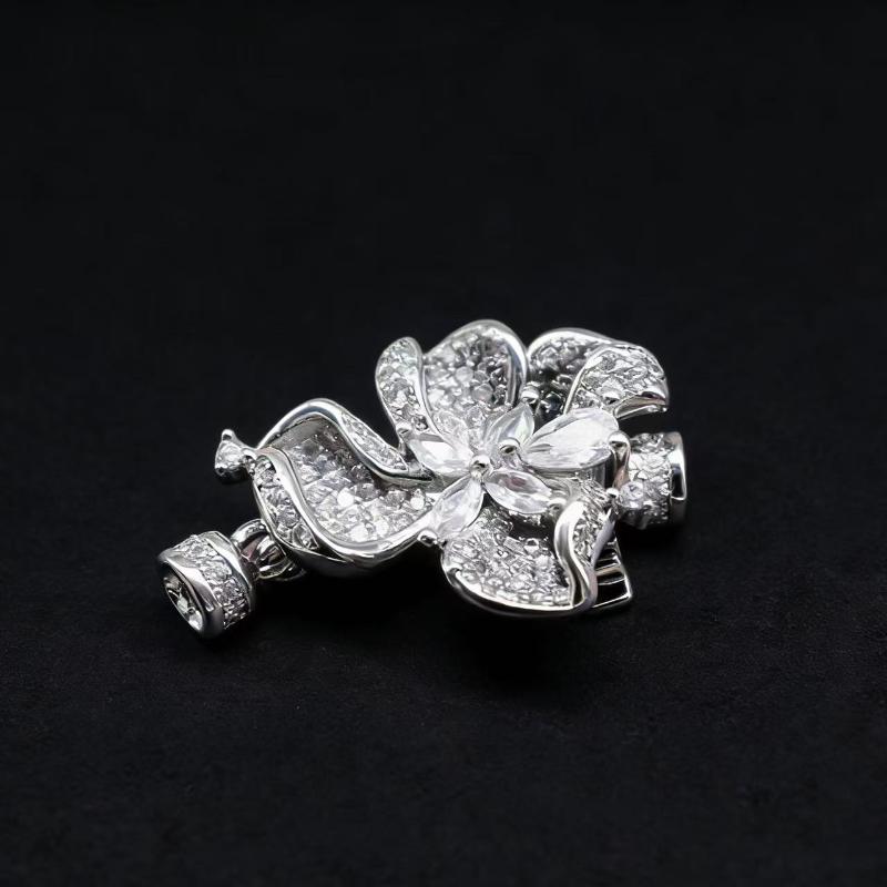 

1Pcs Pearl Necklace Bracelet Connecting Buckle Zirconium Flower Petal Buckle Diy Jewelry Making Materials Accessories серебряный