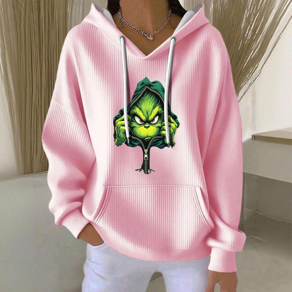 Women's Fashion Casual Christmas Angel Print Pullover Long-Sleeve Sweatshirt