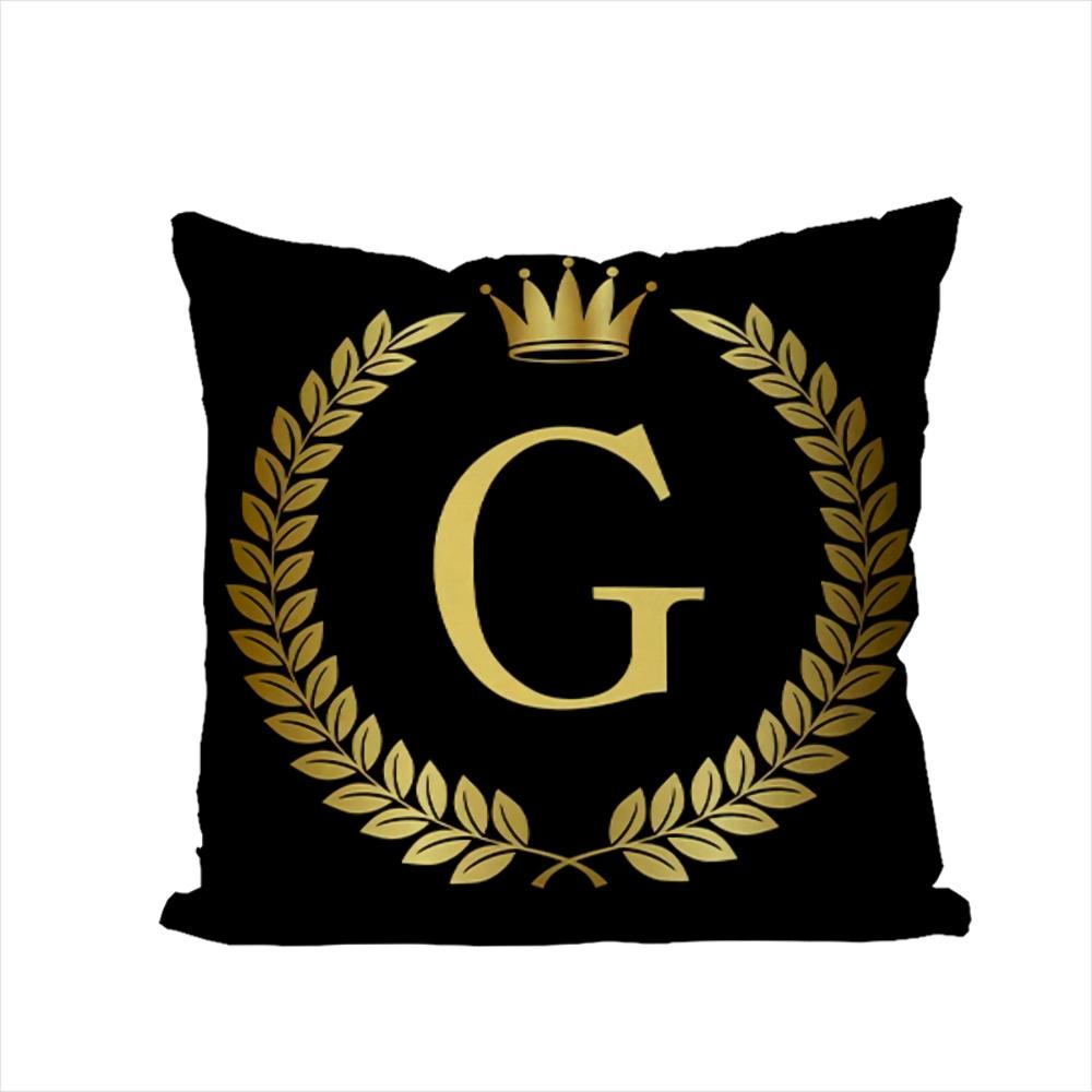 26 Letters Pillow Case For Car Sofa Decorative Home Doublesided Print Plush Square Throw Pillow Cushion Cover