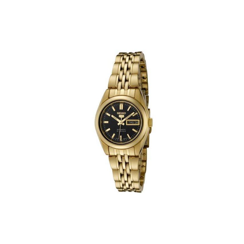 SEIKO 30-meter waterproof fashionable and versatile Automatic Steel Strap women s watch black dial SYMA40 чёрный