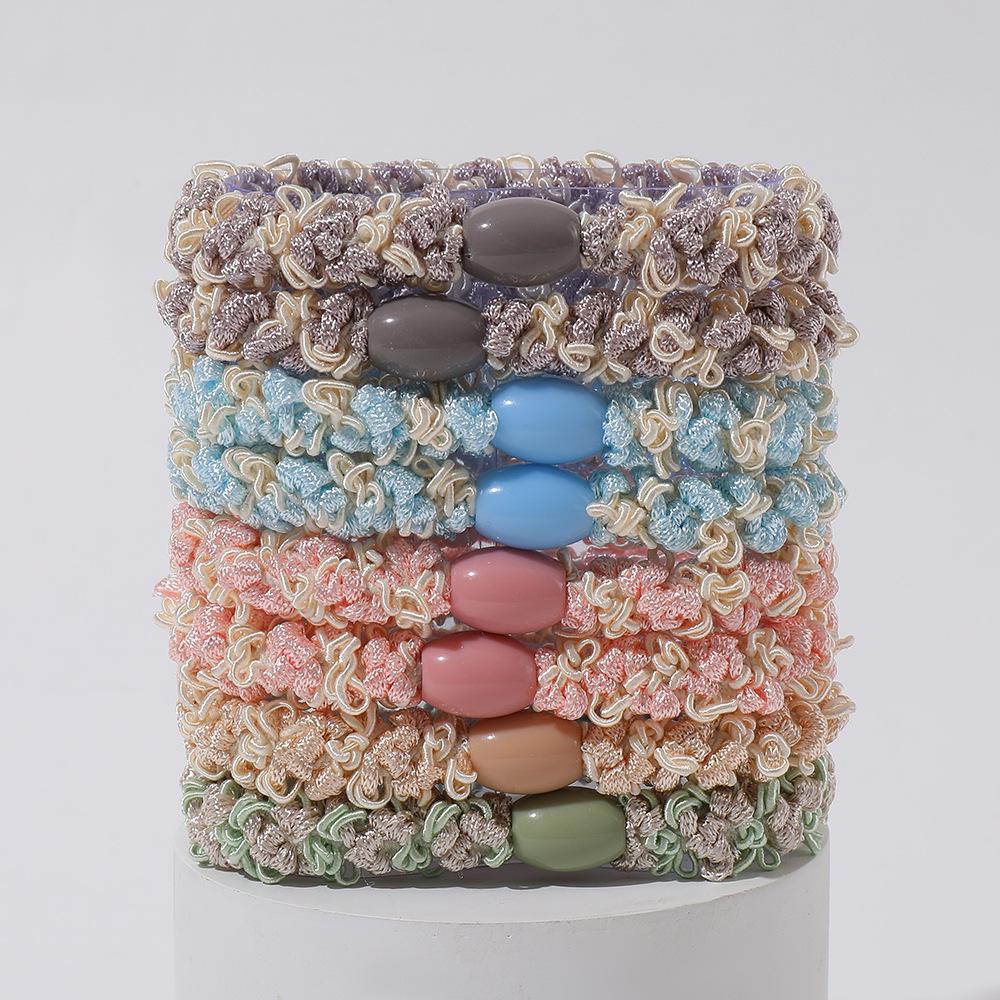 Velvet Mixed Color Braided Hair Ties: High Elasticity Hair Scrunchies for Stylish Buns and Commute-Friendly Accessories