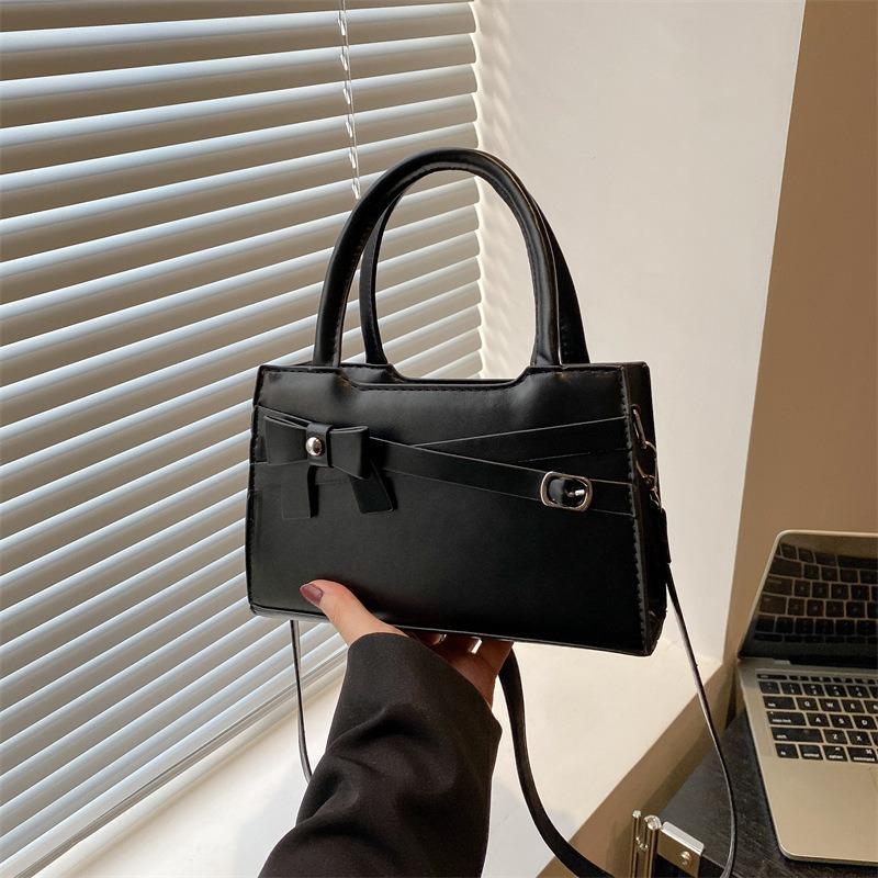 Trend Bow Portable Small Square Bag Spring New Simple Texture Shoulder Bag Messenger Bag