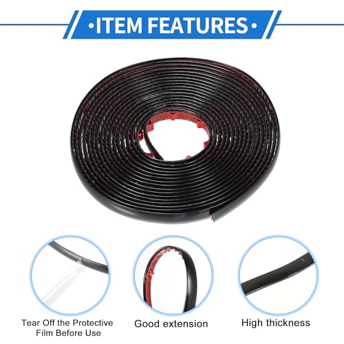 VekAuto Window Trim Strip Kit 2/5 Inch 10mm Width 16ft 5m Universal Exterior Car Bumper Door Body Self Adhesive Scratch Proof Decorative Sticker