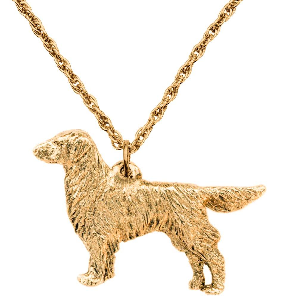 Flat-Coated Retriever, British-made Art Dog Pendant Necklace Collection