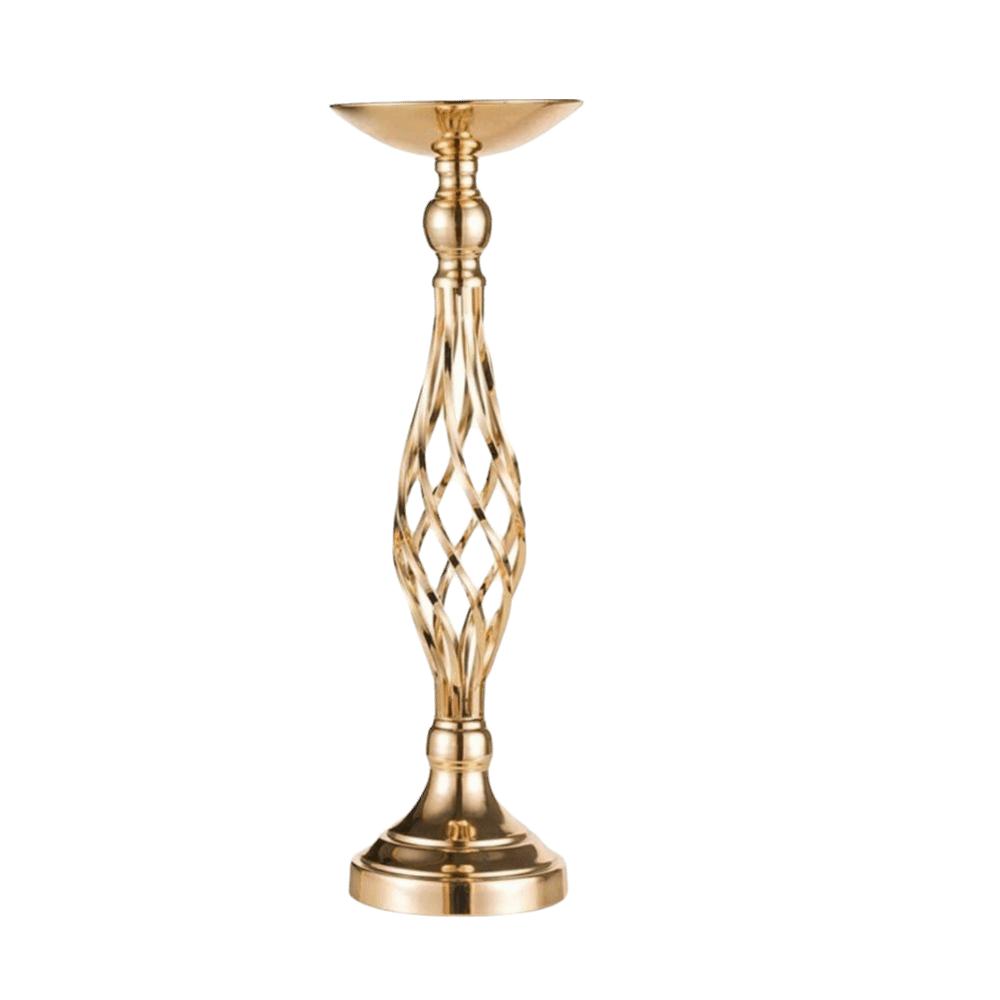Hollow Design Golden Flower Stand Romantic Iron Art Vase Floral Display Rack  Wedding Props