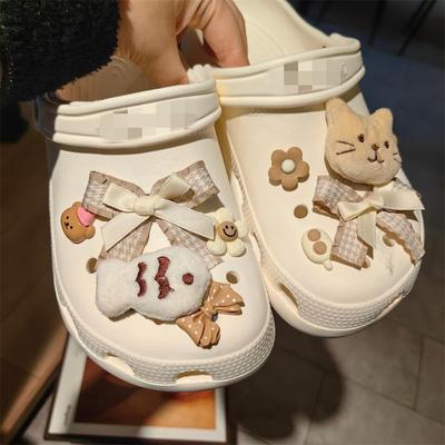 Shoe Charm for Crocs DIY 3D Plush Cartoon Animals Shoe Decoration Buckle for Croc Charms Hole Shoes Accessories
