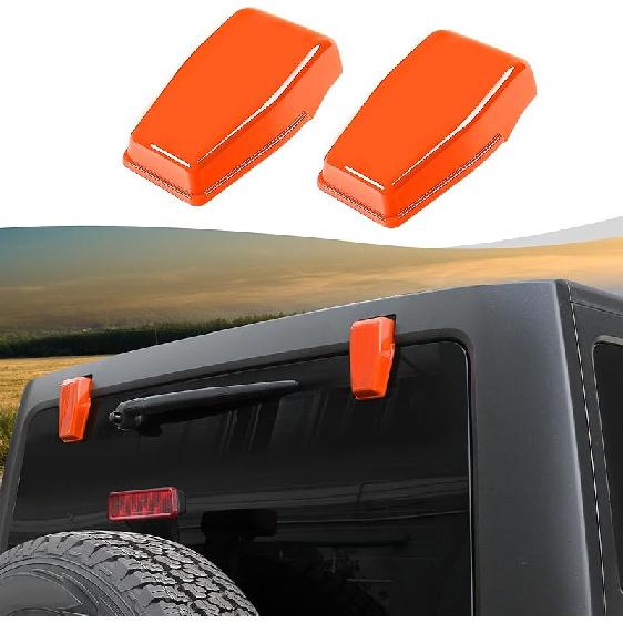 Rear Tail Window Hinge Decorative Cover Trim Compatible With 2007-2018 Jeep Wrangler JK JKU Exterior Accessories (Purple)