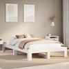 Vidaxl Bed Frame Without Mattress, White, 120X190 Cm, Solid Pine Wood