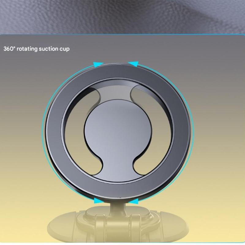 360 Degree Rotating Metal Car Phone Holder Foldable Magnetic Mount Space Saving Brackets for Secure Hands Easy Driving