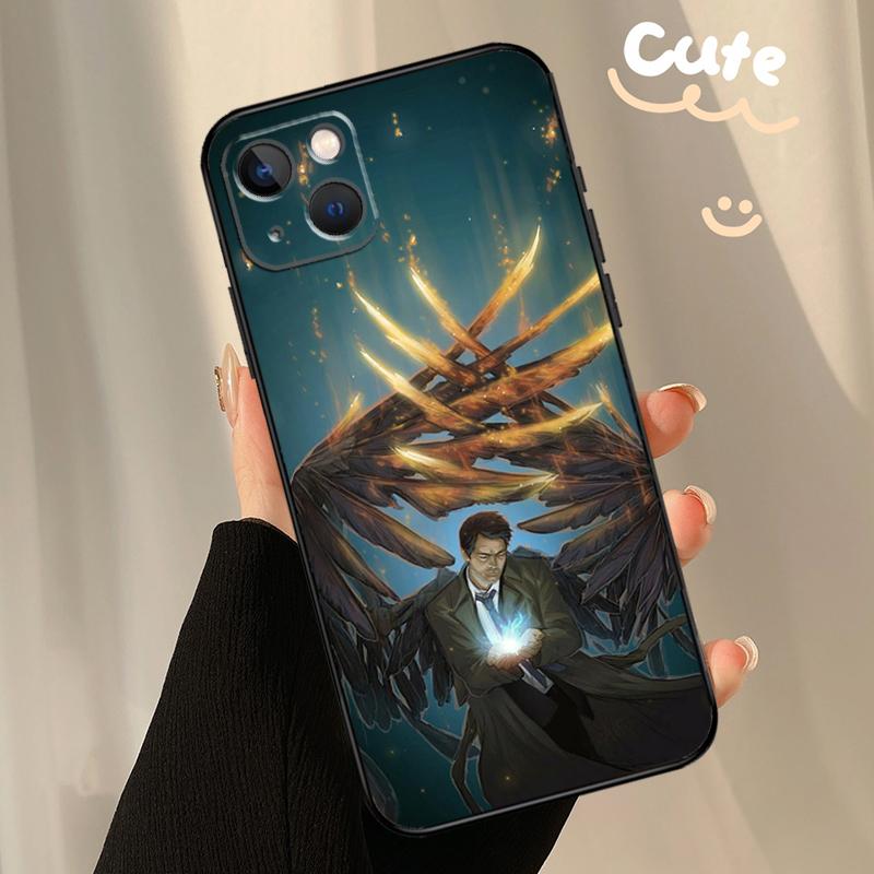Supernatural Castiel Angel Case For iPhone 13 12 11 14 15 16 Pro Max XR XS X Plus  12 13 Mini Bumper Cover Capa