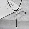 Sterling Silver Bowknot Princess Necklace - DIY Women's Creative Gift for Qixi Valentine's Day