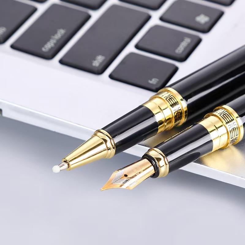 Metal fountain pen for business office signature writing, suitable for students, teachers, and business professionals to use