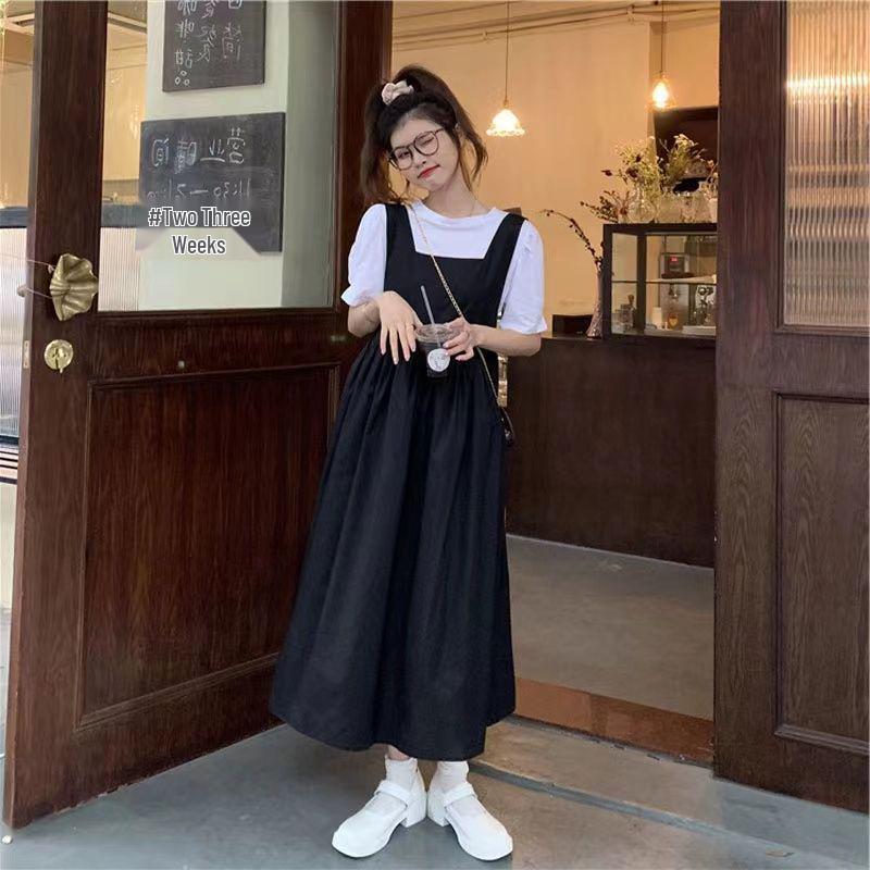Summer French Bellflower Retro Midi Dress - Waist-Slimming Korean Style for Women & Students