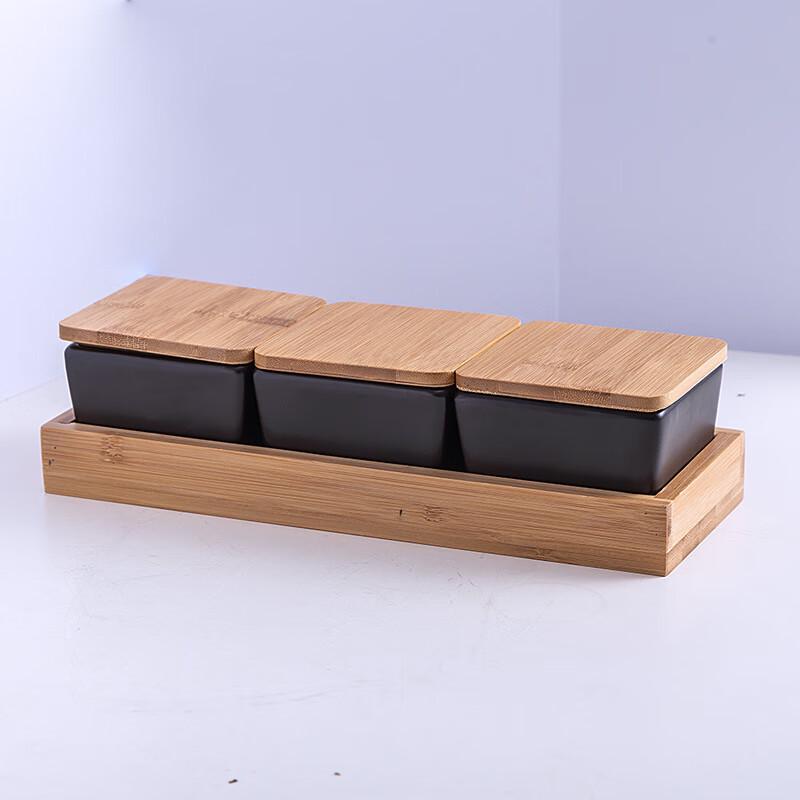 Nordic Ceramic Segmented Snack Plate with Lid 1 Piece