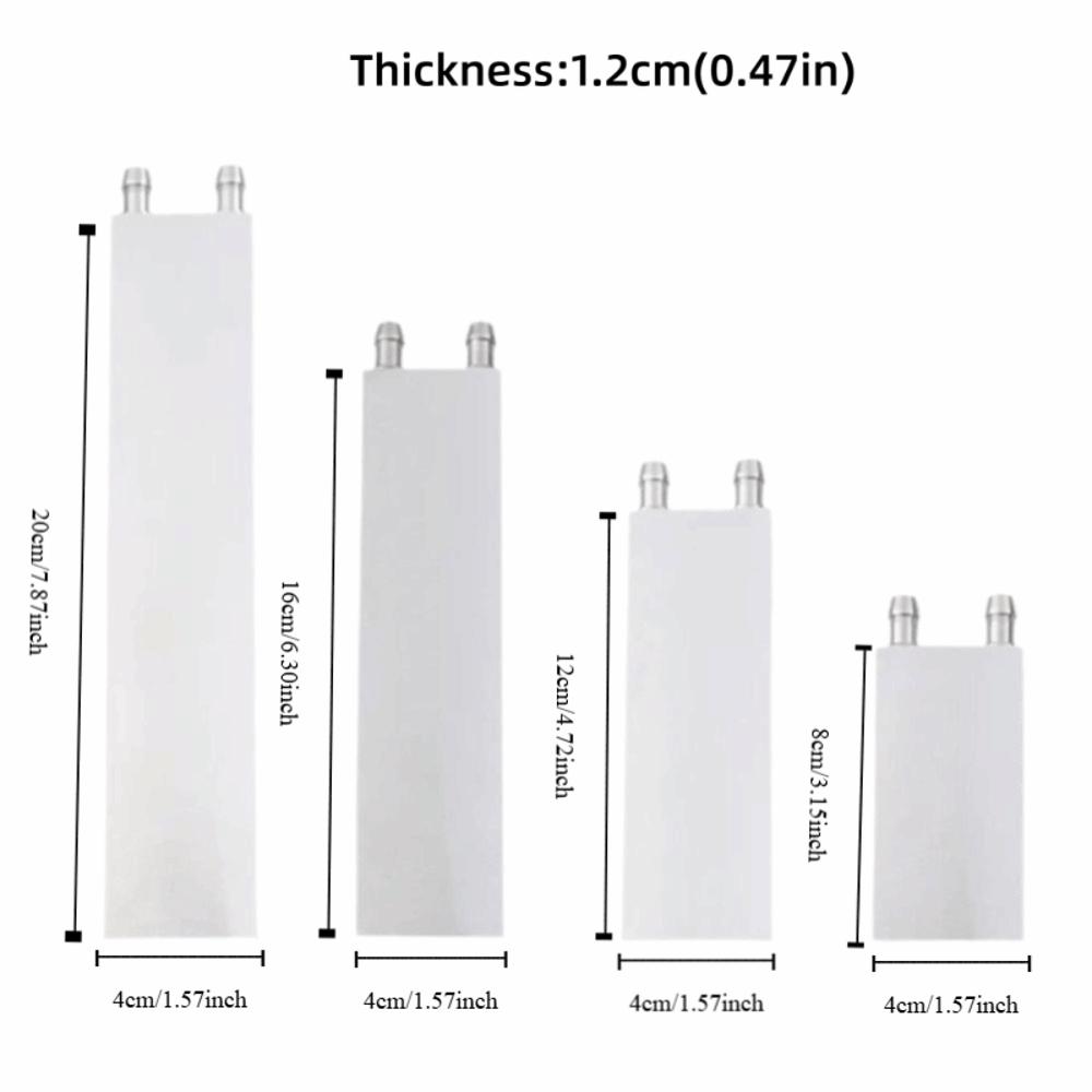 Silver Aluminum Alloy Heat Sink 40x80mm/40x120mm/40x160mm/40x200mm horizontal water outlet Water Cooled Block Liquid Cooler