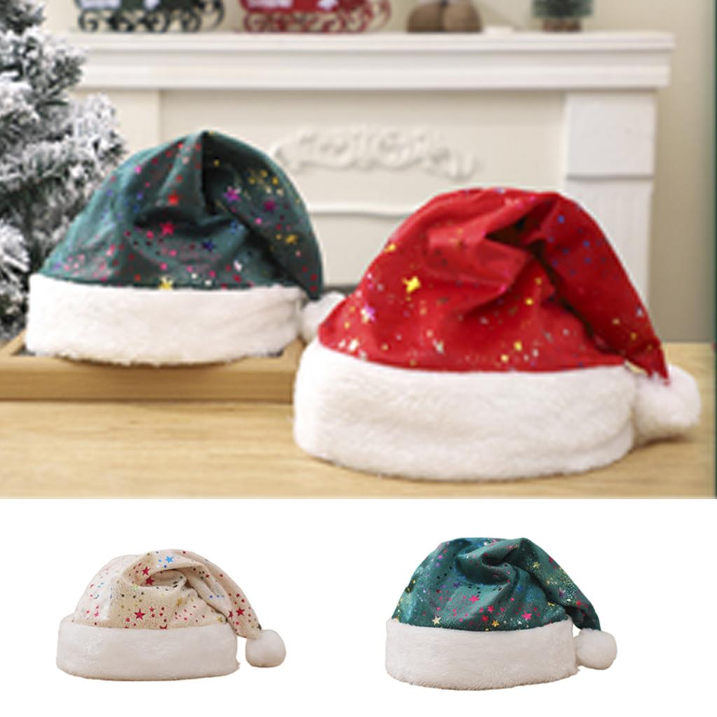Durability Santa Hat Office Celebration Christmas Hat Plush Velvets Santa Hat for Men and Women