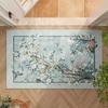 Vintage Chinese Chinoiserie Floral Bird Door Mat Soft Non-Slip Indoor Entryway Rug Elegant Traditional Design Carpet
