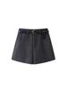 Woolen High-Waisted Wide-Leg Shorts for Women - Autumn/Winter Style, Slimming Fit, Perfect with Boots