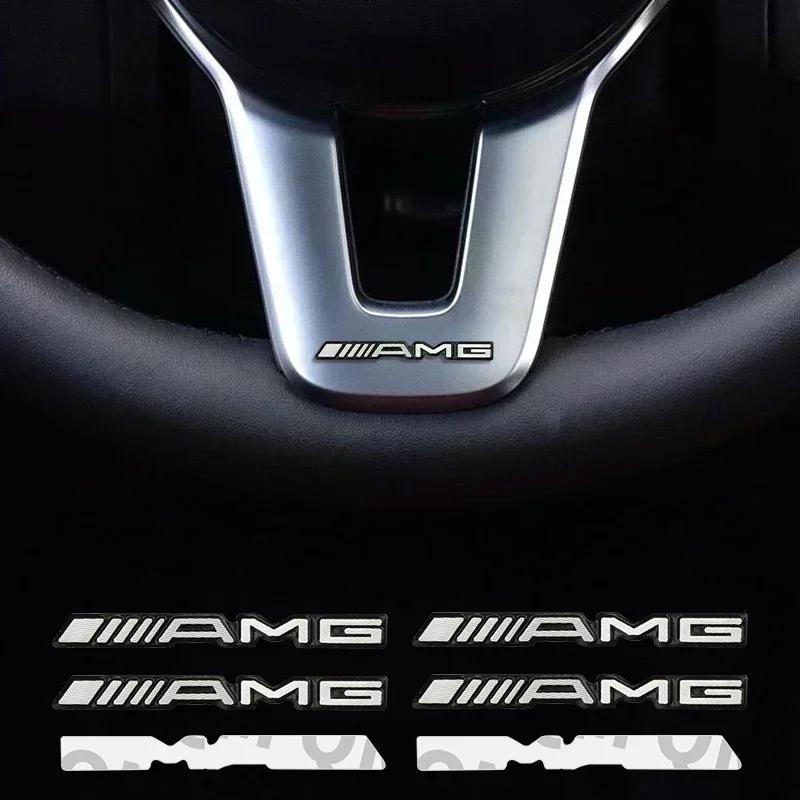 1pcs Letter Emblem Badge for Mercedes Benz AMG Interior Center Console Fob Logo Car Styling Accessory 3D Sticker for C E GLK GLA AVF9