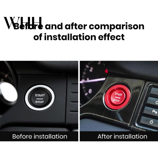 Accessoires de voiture Bouton-poussoir de démarrage/arrêt de moteur Autocollant Personnalisable Anneau Adhésif Facile à Installer Autocollant Décoratif