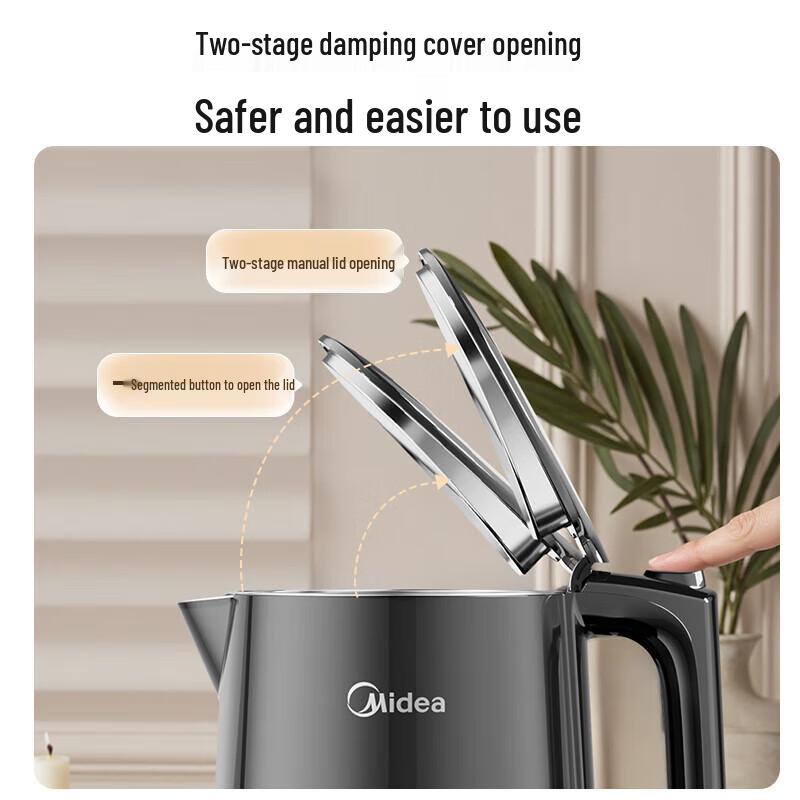 Midea 316L Stainless Steel Smart Electric Kettle CN plug (adapter included)