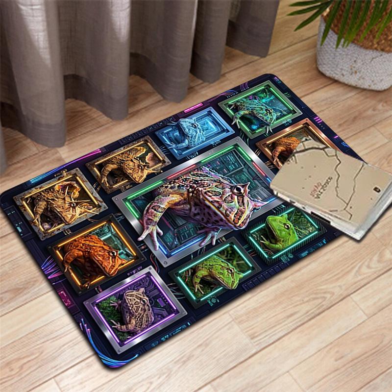 Frog Species Digital Frames Pattern Rug Floor Mat for Living Room or Bedroom Soft and Comfortable Carpet a Gift for Birthday and Holiday.