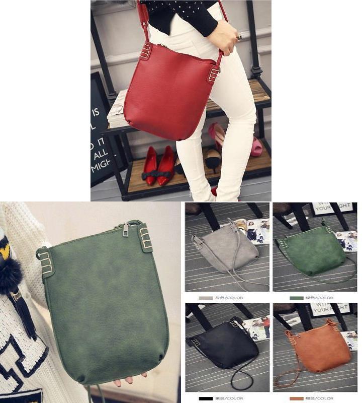 Vintage Style Womens Pu Leather Handbag Small Bucket Crossbody Bag For Fashionable Women