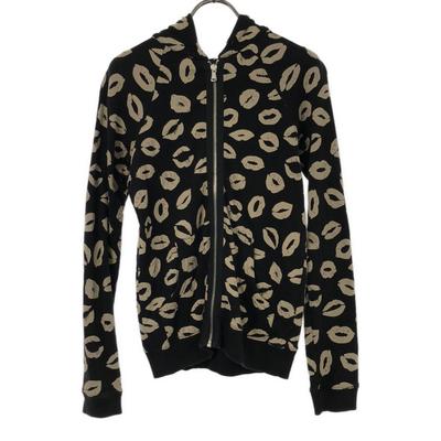 Overall Handle Long Sleeve Sweat Zip Hoodie XS Black Women Used